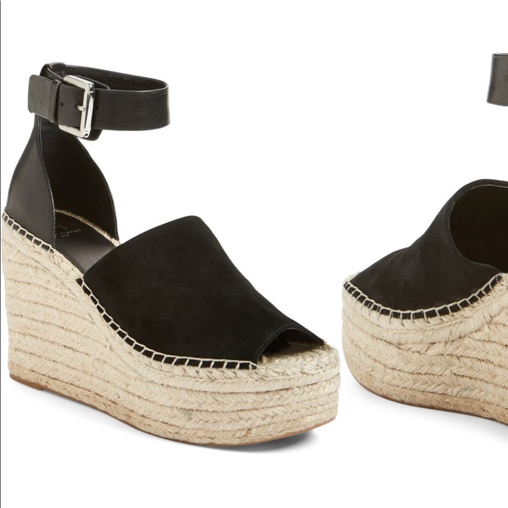 Marc Fisher Ltd espadrille wedge black size 6.5